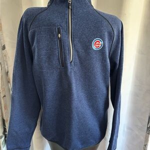Cutter & Buck Blue Zip-Up Sweater with Chicago cubs reflective logo